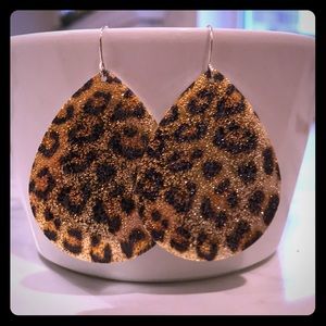 Leopard drop earrings